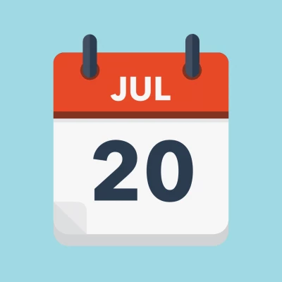 Calendar icon showing 20th July